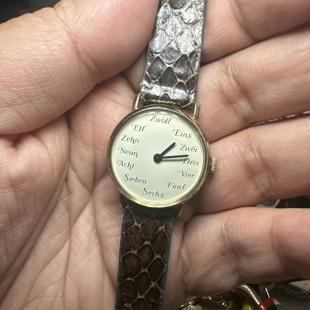 Working VTG Basis Swiss Ladies Watch German Numeral Dial Manual Wind 27mm Rare